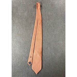 Asprey London Mens Silk Necktie Orange Micro Geometric Pattern Luxury Tie